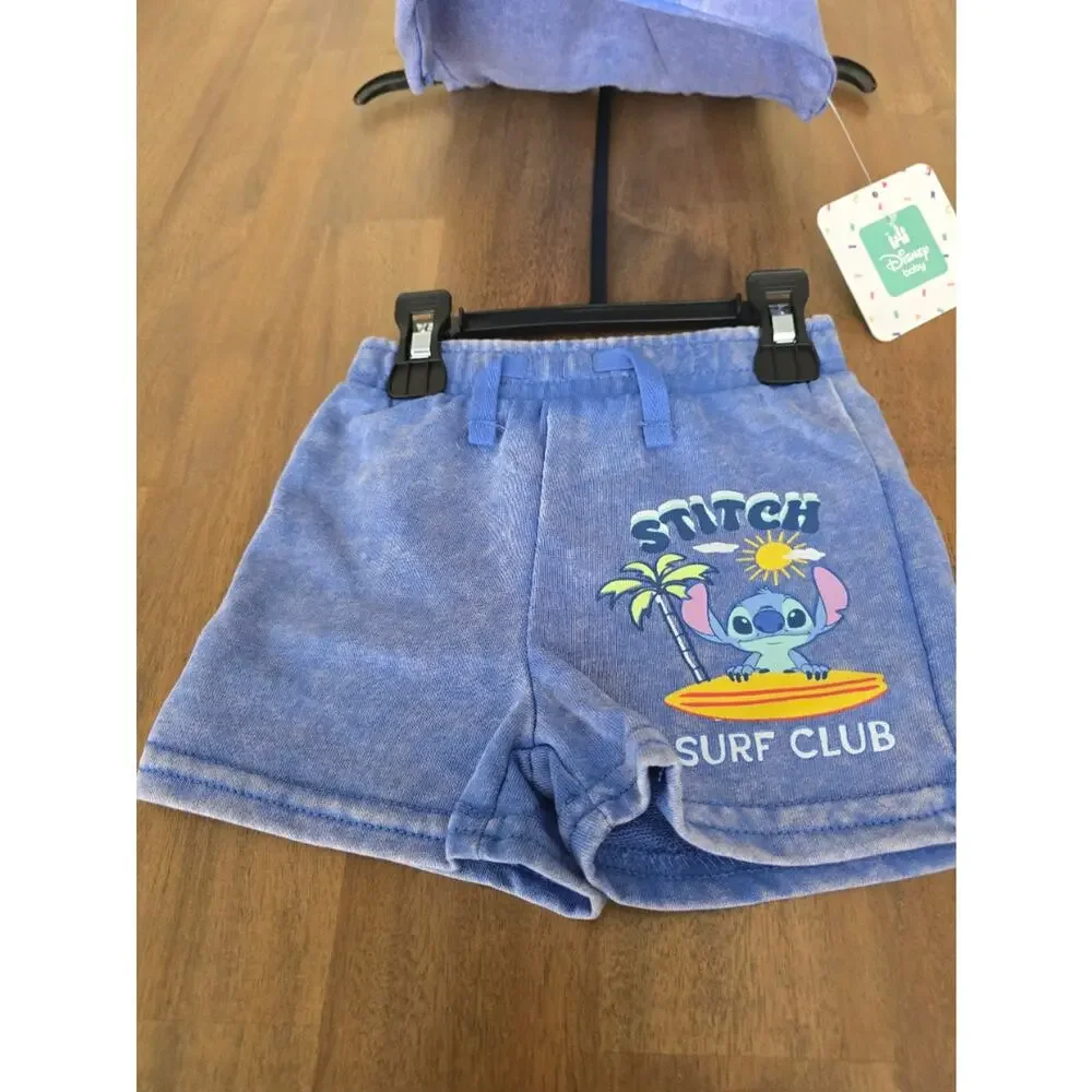 Disney Stitch Baby Boys Sleeveless Graphic Tank Top and Shorts 24 Months